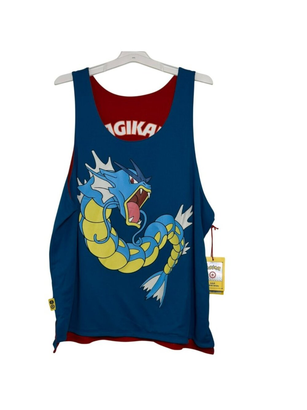 Pokemon X Target Reversible Adult Jersey Gyarados & Magikarp XL Blue & Red